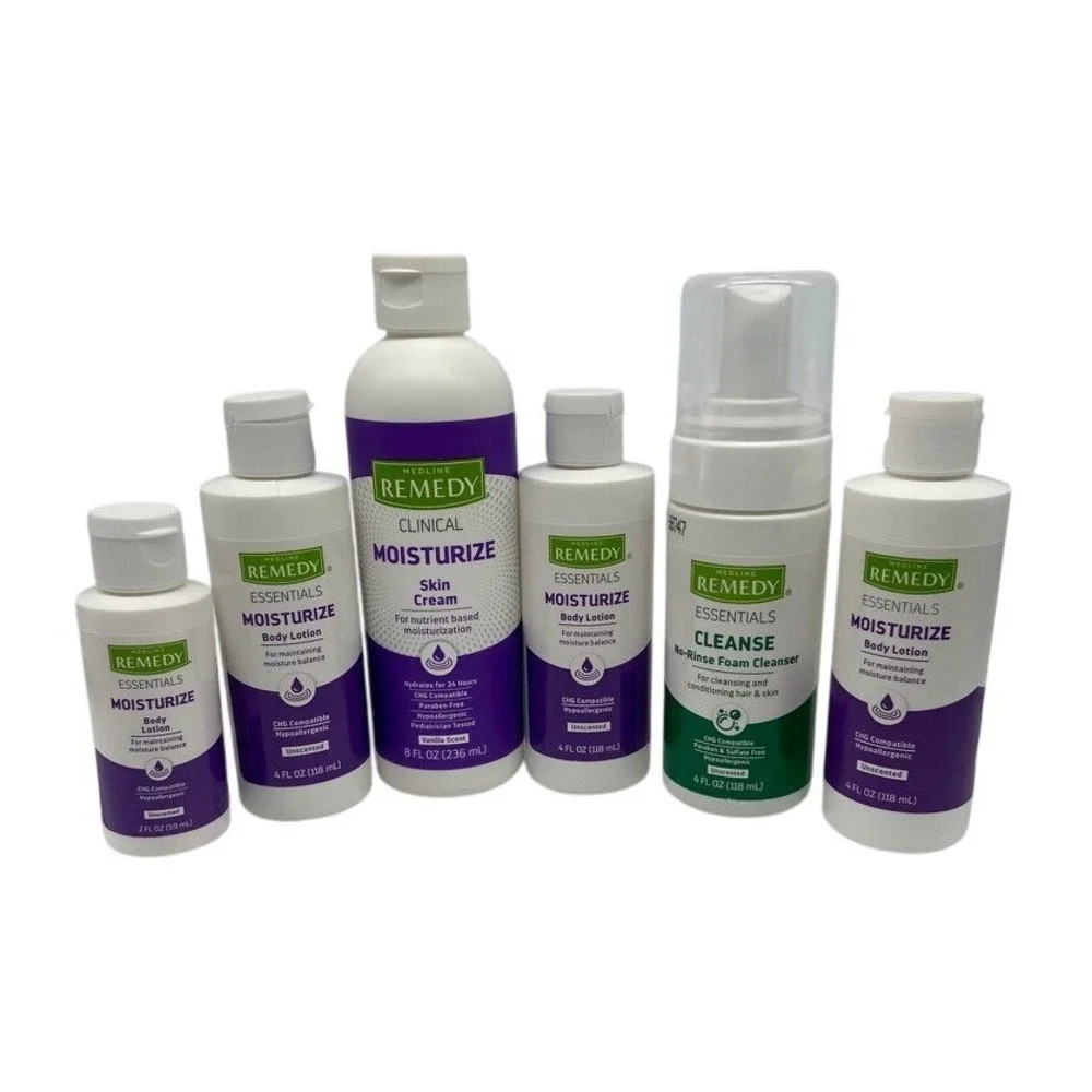 Medline Remedy Lot Clinical Essentials Skin Cream Body Lotion‎ Foam Cleanser 6pc
